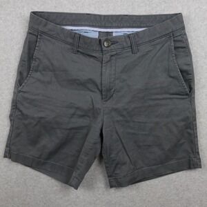 Roundtree & Yorke Shorts Mens 32 Chino Golf Casual Stretch Flex‎ Flat Front Gray